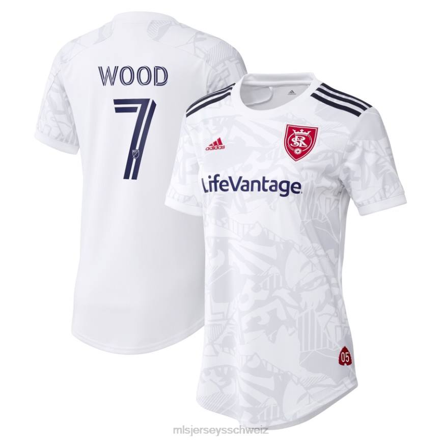 MLS Jerseys Frauen Real Salt Lake Bobby Wood adidas Weiß 2021 Zweitausrüstung des Unterstützers Replika-Spielertrikot HT0J1374 Jersey