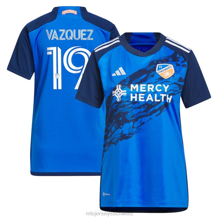 MLS Jerseys Frauen FC Cincinnati Brandon Vazquez adidas Blue 2023 River Kit Replika-Trikot HT0J591 Jersey