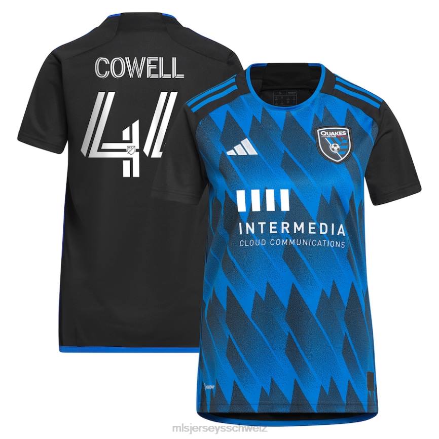 MLS Jerseys Frauen San Jose Erdbeben Cade Cowell adidas Blue 2023 Active Fault Jersey Replika-Trikot HT0J1462 Jersey