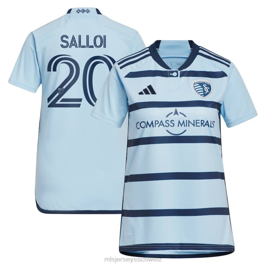 MLS Jerseys Frauen Sporting Kansas City Daniel Salloi Adidas Hellblau 2023 Hoops 4.0 Replika-Spielertrikot HT0J1142 Jersey