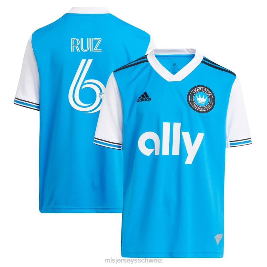 MLS Jerseys Kinder Charlotte FC Sergio Ruiz adidas Blau 2022 Primär-Replika-Spielertrikot HT0J1026 Jersey