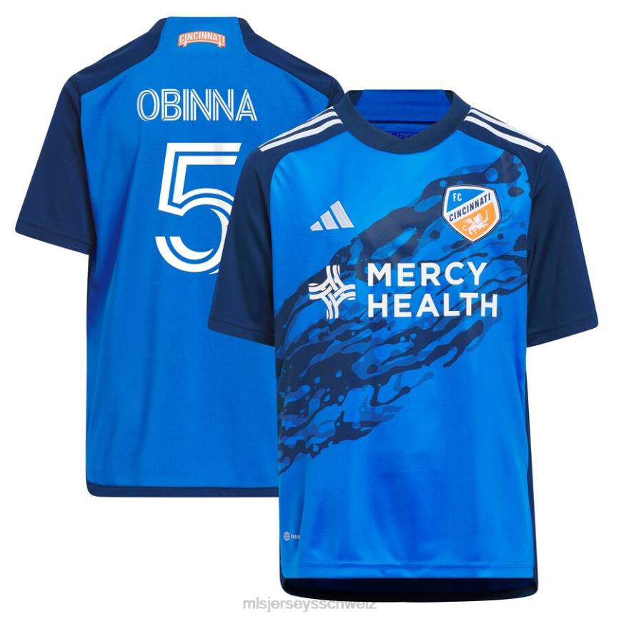 MLS Jerseys Kinder FC Cincinnati Obinna Nwobodo adidas Blue 2023 River Kit Replika-Trikot HT0J1466 Jersey