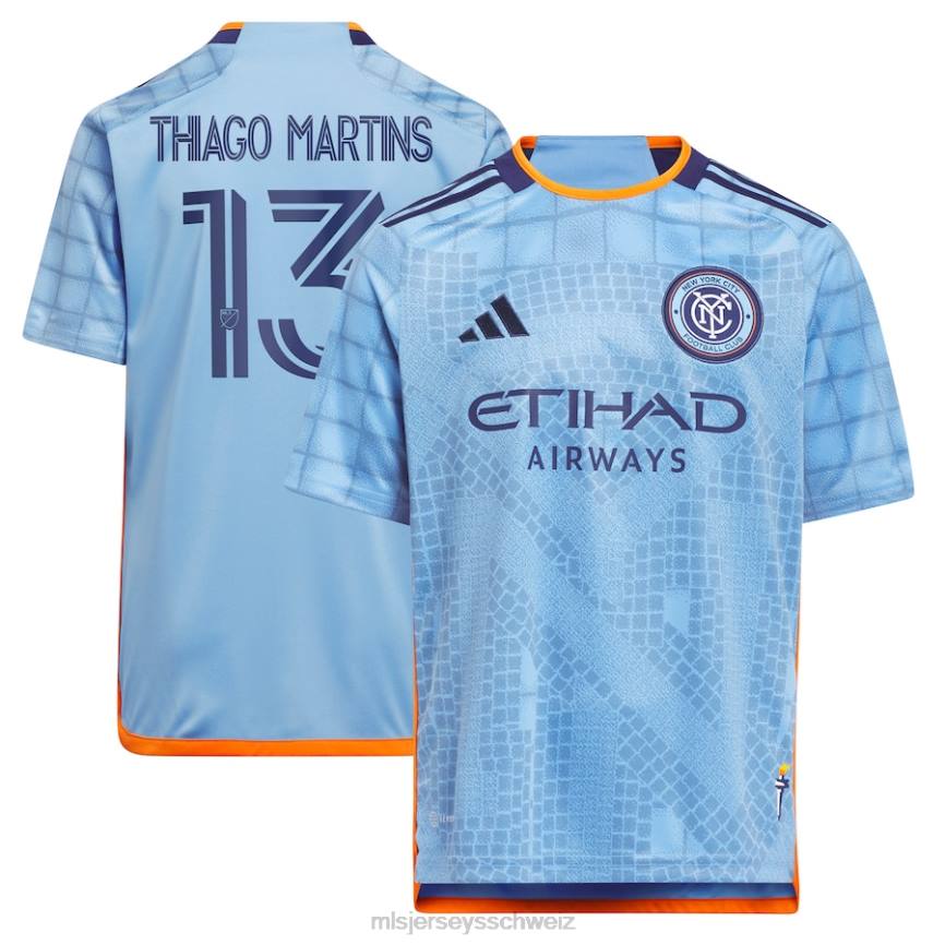 MLS Jerseys Kinder New York City FC Thiago Martins Adidas Hellblau 2023 The Interboro Kit Replika-Spielertrikot HT0J872 Jersey