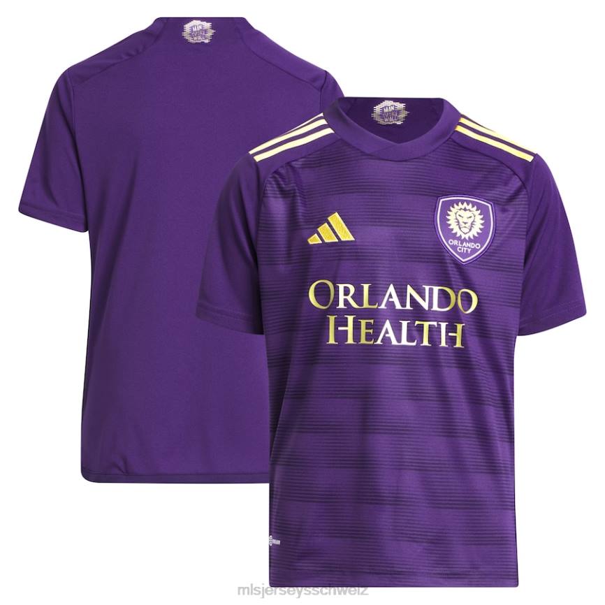MLS Jerseys Kinder Orlando City SC adidas Lila 2023 The Wall Kit Replika-Trikot HT0J120 Jersey