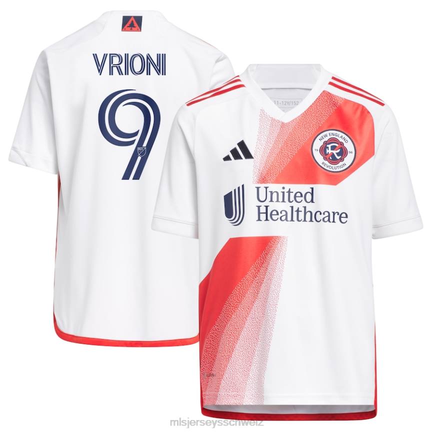 MLS Jerseys Kinder New England Revolution Giacomo Vrioni adidas weißes 2023 Defiance Replika-Trikot HT0J1131 Jersey