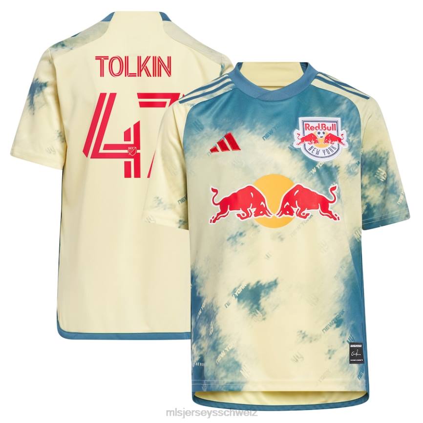 MLS Jerseys Kinder New York Red Bulls John Tolkin adidas gelbes 2023 Daniel Patrick Kit Replika-Trikot HT0J168 Jersey