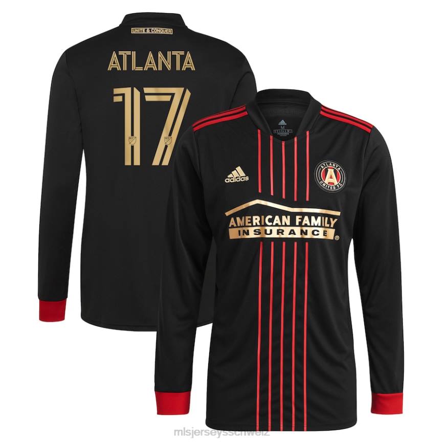 MLS Jerseys Männer Atlanta United FC-Fans adidas schwarz 2021 das Blvck Kit Replika-Langarmtrikot HT0J1512 Jersey