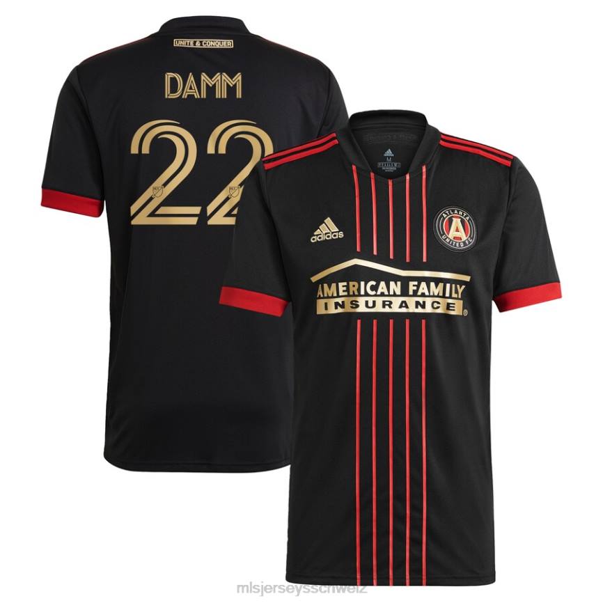 MLS Jerseys Männer Atlanta United FC Jurgen Damm Adidas Black 2021 The Blvck Kit Replika-Trikot HT0J1285 Jersey
