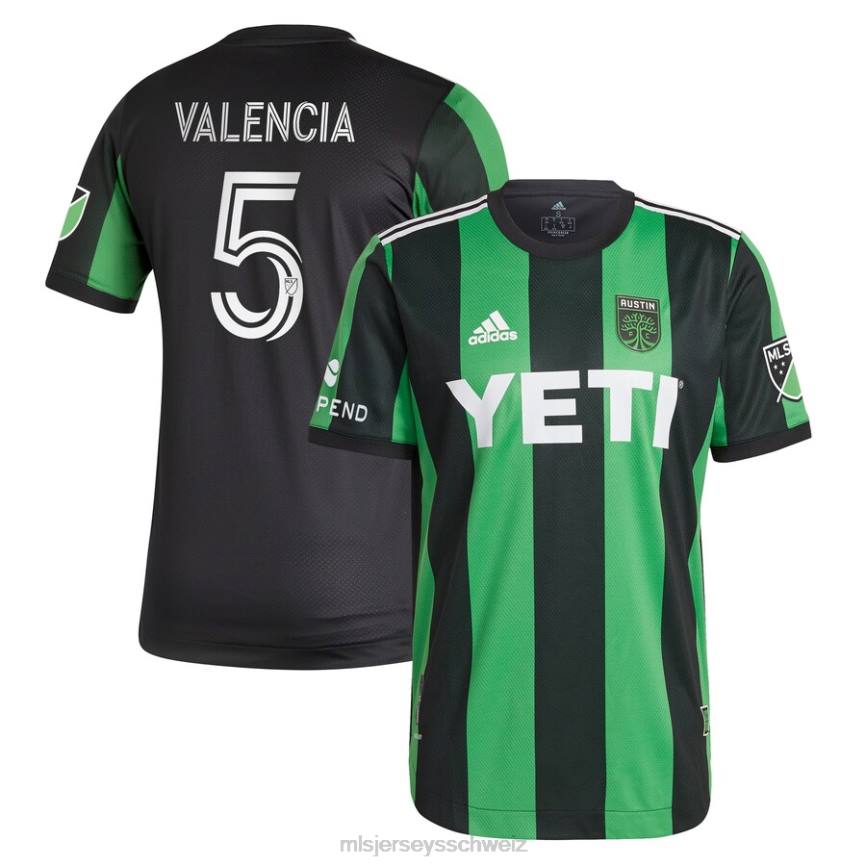 MLS Jerseys Männer Austin fc jhojan valencia adidas schwarz 2021 primäres authentisches Spielertrikot HT0J940 Jersey
