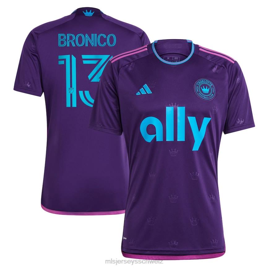 MLS Jerseys Männer Charlotte FC Brandt Bronico adidas Lila 2023 Crown Jewel Kit Replika-Trikot HT0J948 Jersey