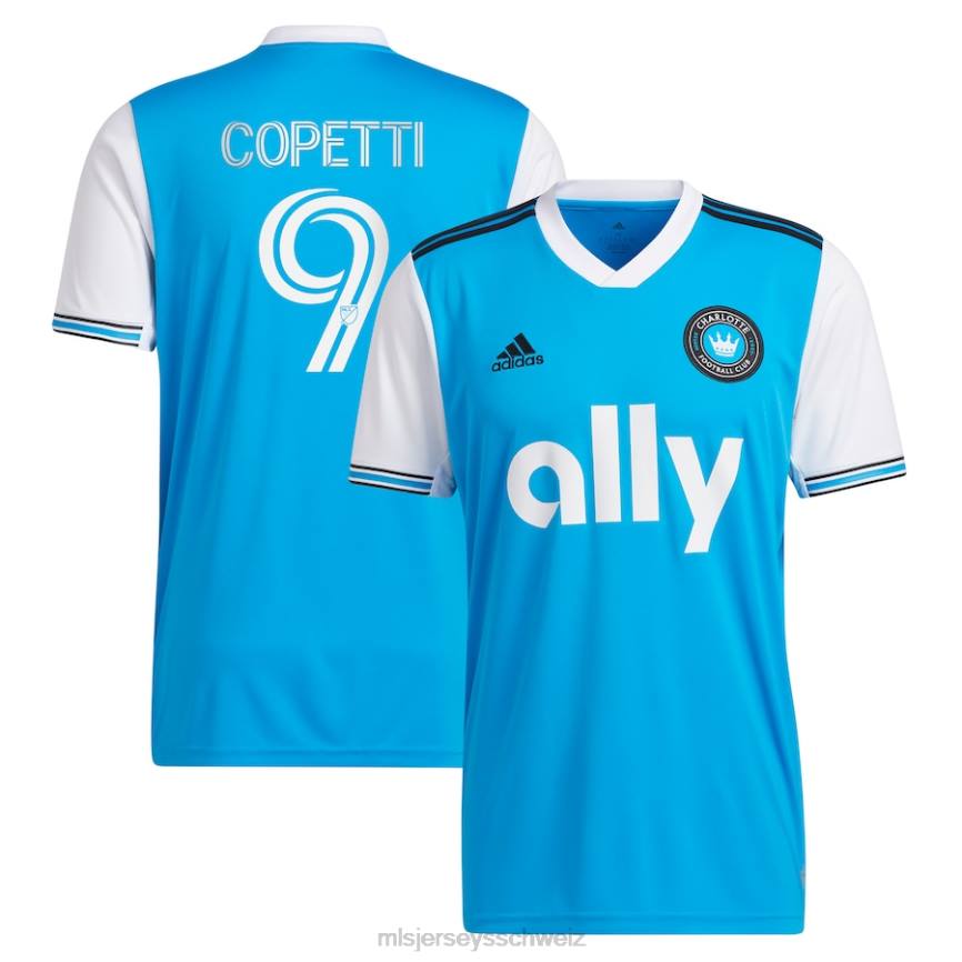 MLS Jerseys Männer Charlotte FC Enzo Copetti adidas Blau 2023 neu geprägtes Replika-Spielertrikot HT0J1087 Jersey