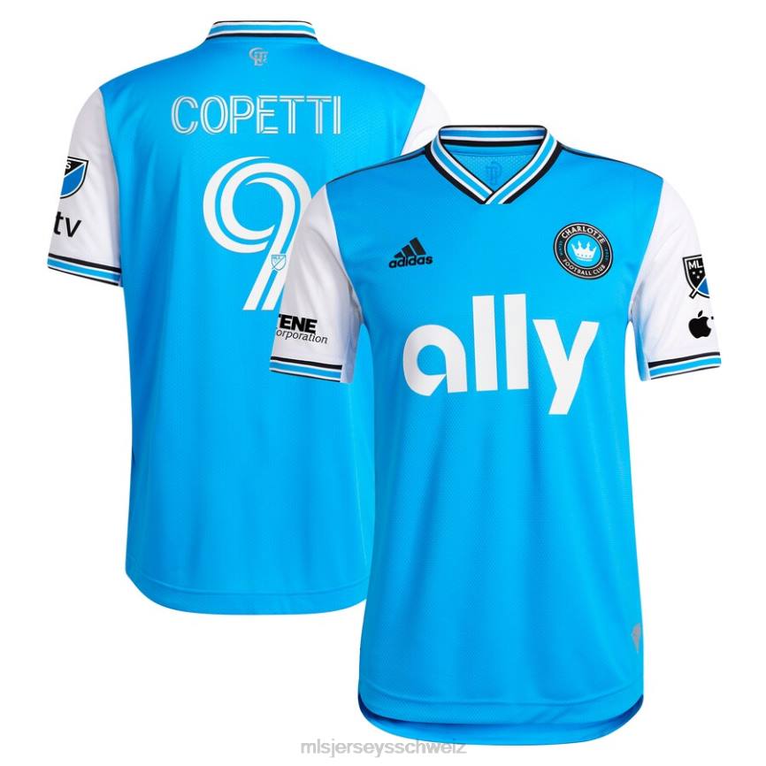 MLS Jerseys Männer Charlotte FC Enzo Copetti adidas Blau 2023 neu geprägtes authentisches Spielertrikot HT0J1281 Jersey