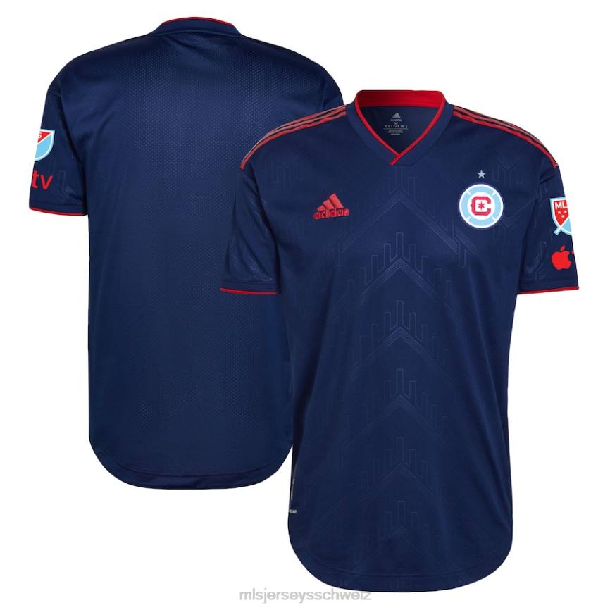 MLS Jerseys Männer Chicago Fire adidas Blau 2023 Water Tower Kit authentisches Trikot HT0J630 Jersey
