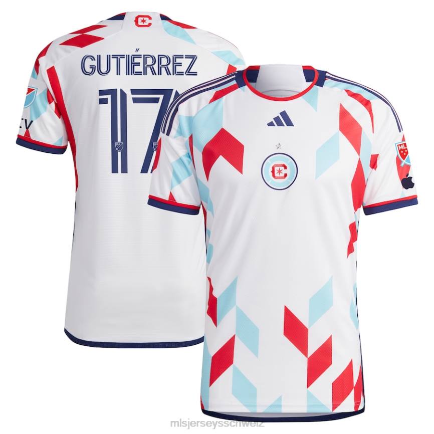 MLS Jerseys Männer Chicago Fire Brian Gutierrez adidas Weiß 2023 ein Kit für alle authentischen Spielertrikots HT0J897 Jersey