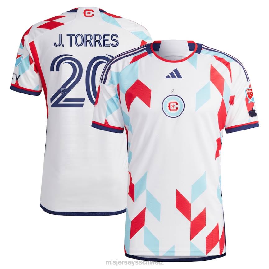 MLS Jerseys Männer Chicago Fire Jairo Torres adidas Weiß 2023 ist ein Kit für alle authentischen Spielertrikots HT0J1299 Jersey