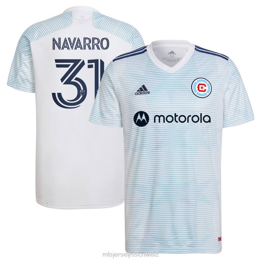 MLS Jerseys Männer Chicago Fire Miguel Navarro Adidas White 2022 Lakefront Kit Replika-Spielertrikot HT0J1276 Jersey