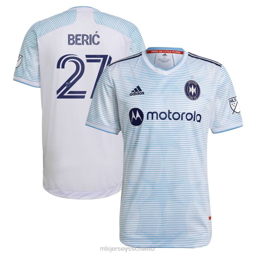 MLS Jerseys Männer Chicago Fire Robert Beric adidas weißes sekundäres authentisches Trikot 2021 HT0J1486 Jersey