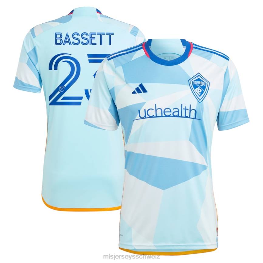 MLS Jerseys Männer Colorado Rapids Cole Bassett adidas hellblaues 2023 New Day Kit Replika-Trikot HT0J832 Jersey