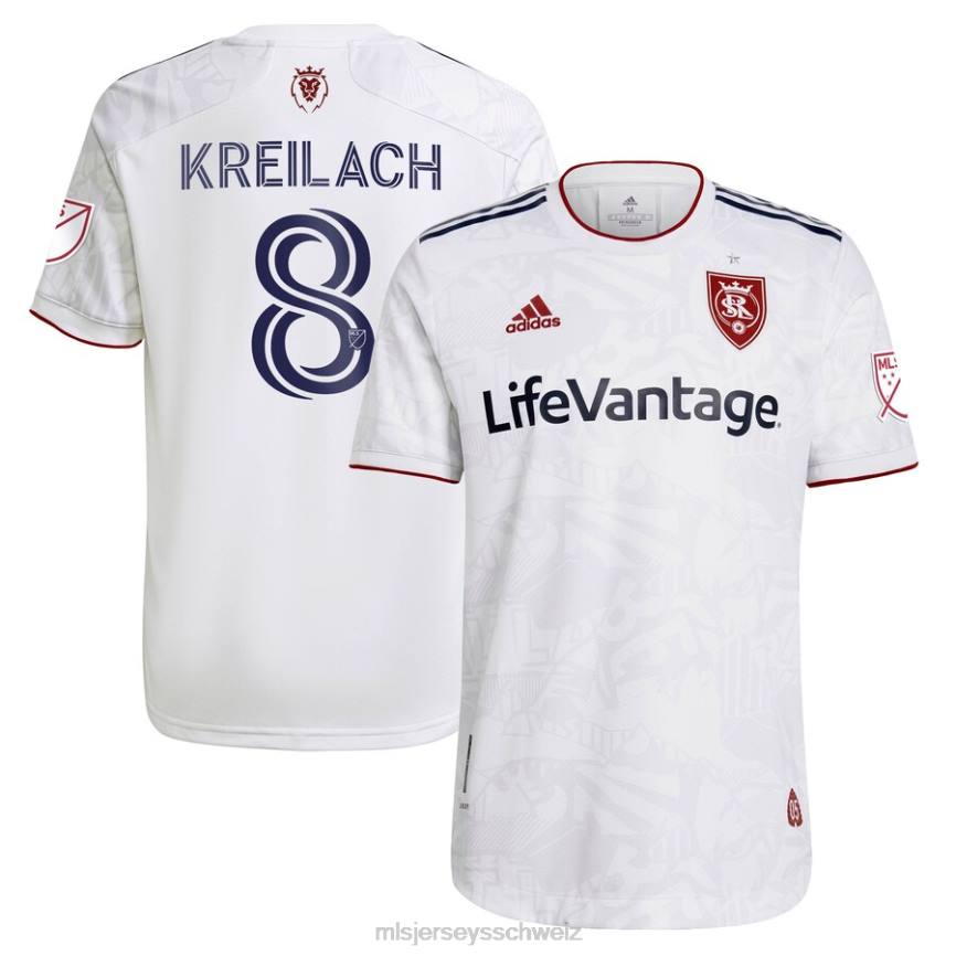 MLS Jerseys Männer Real Salt Lake Damir Kreilach adidas Weiß 2021 Sekundärausrüstung des Unterstützers, authentisches Spielertrikot HT0J1496 Jersey