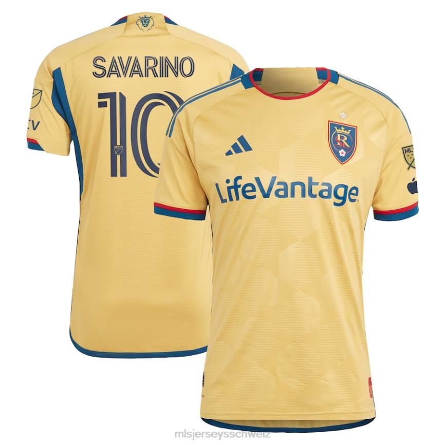 MLS Jerseys Männer Echtes Salt Lake Jefferson Savarino adidas Gold 2023 The Beehive State Kit authentisches Spielertrikot HT0J860 Jersey