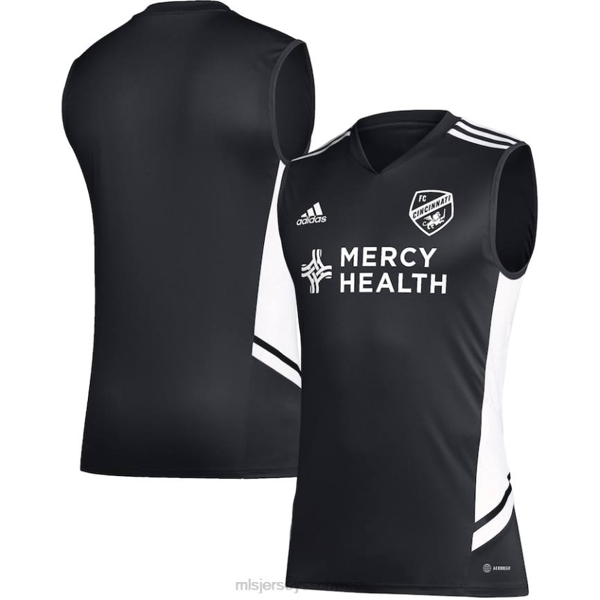 MLS Jerseys Männer FC Cincinnati adidas schwarz/weißes ärmelloses Trainingstrikot HT0J292 Jersey