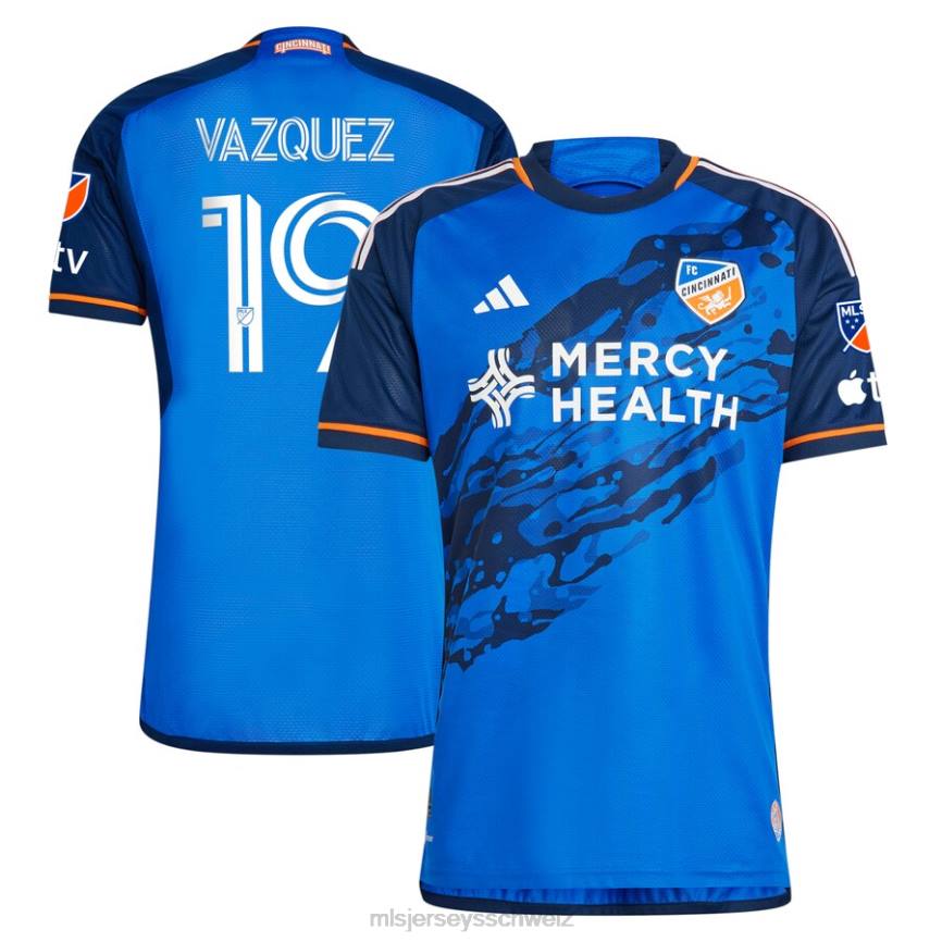 MLS Jerseys Männer FC Cincinnati Brandon Vazquez adidas Blue 2023 River Kit authentisches Trikot HT0J350 Jersey