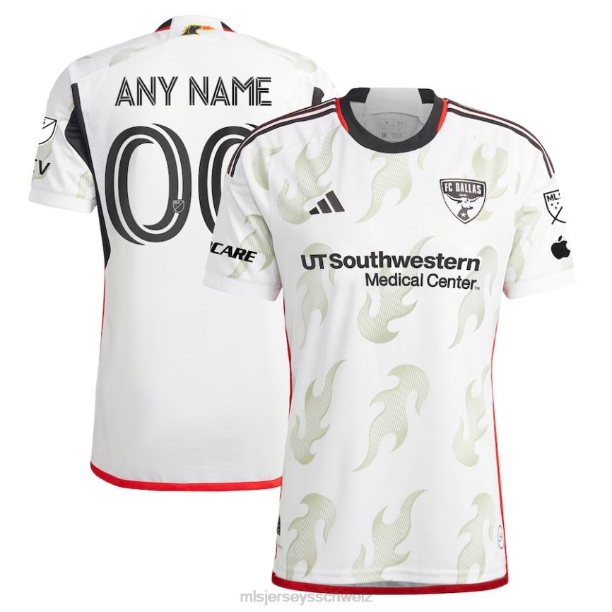 MLS Jerseys Männer FC Dallas adidas weißes 2023 Burn Baby Burn authentisches individuelles Trikot HT0J1501 Jersey