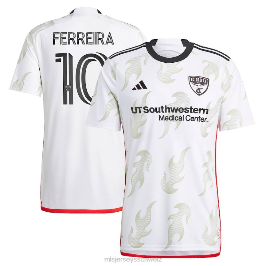 MLS Jerseys Männer FC Dallas Jesus Ferreira adidas weißes 2023 Burn Baby Burn Replika-Spielertrikot HT0J600 Jersey