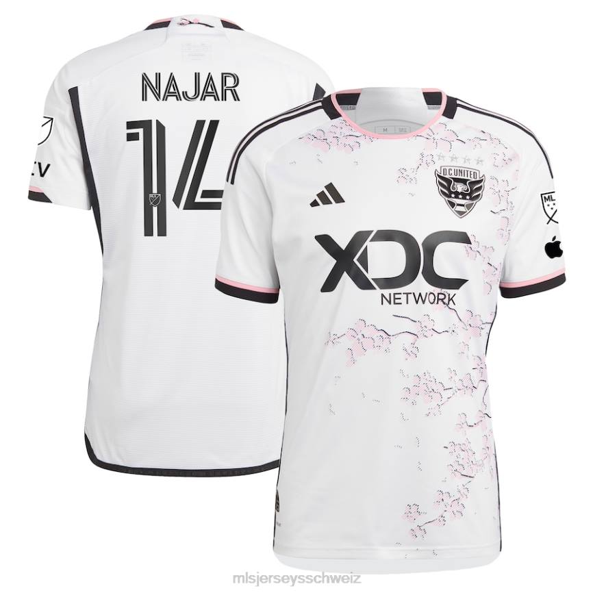 MLS Jerseys Männer Gleichstrom United Andy Najar adidas White 2023 The Cherry Blossom Kit authentisches Spielertrikot HT0J906 Jersey