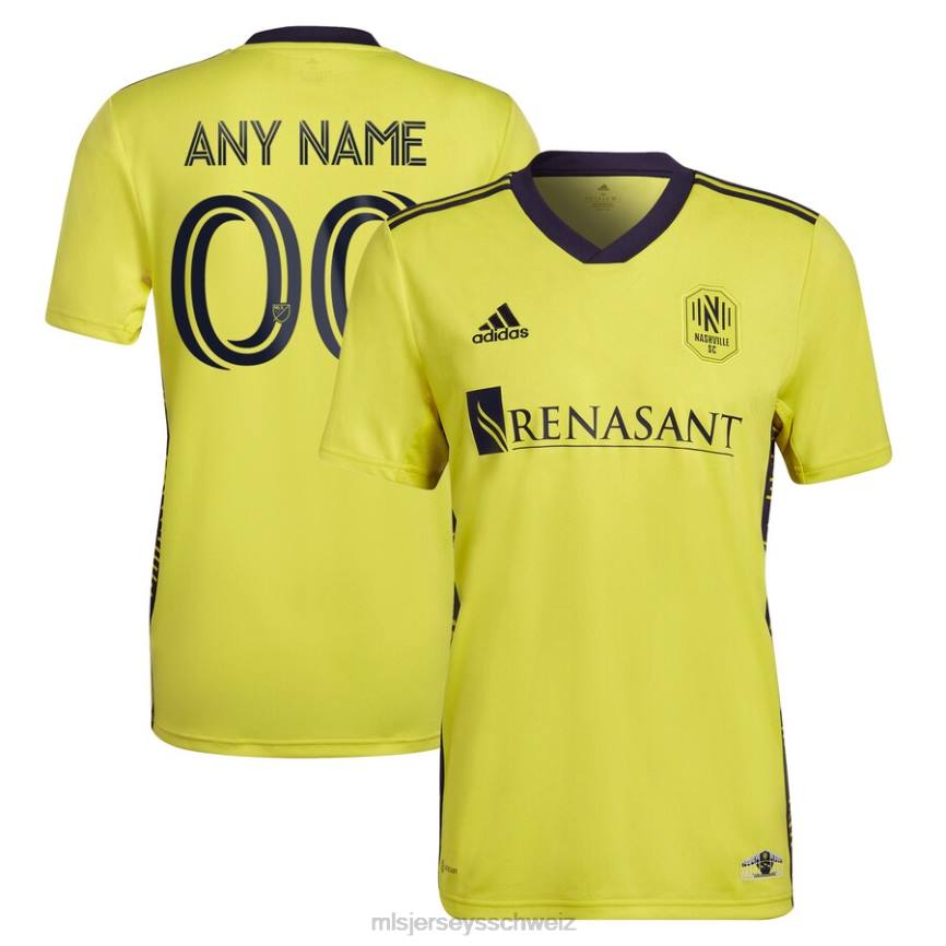 MLS Jerseys Männer nashville sc adidas gelbes 2022 Homecoming Kit Replika-Trikot nach Maß HT0J325 Jersey