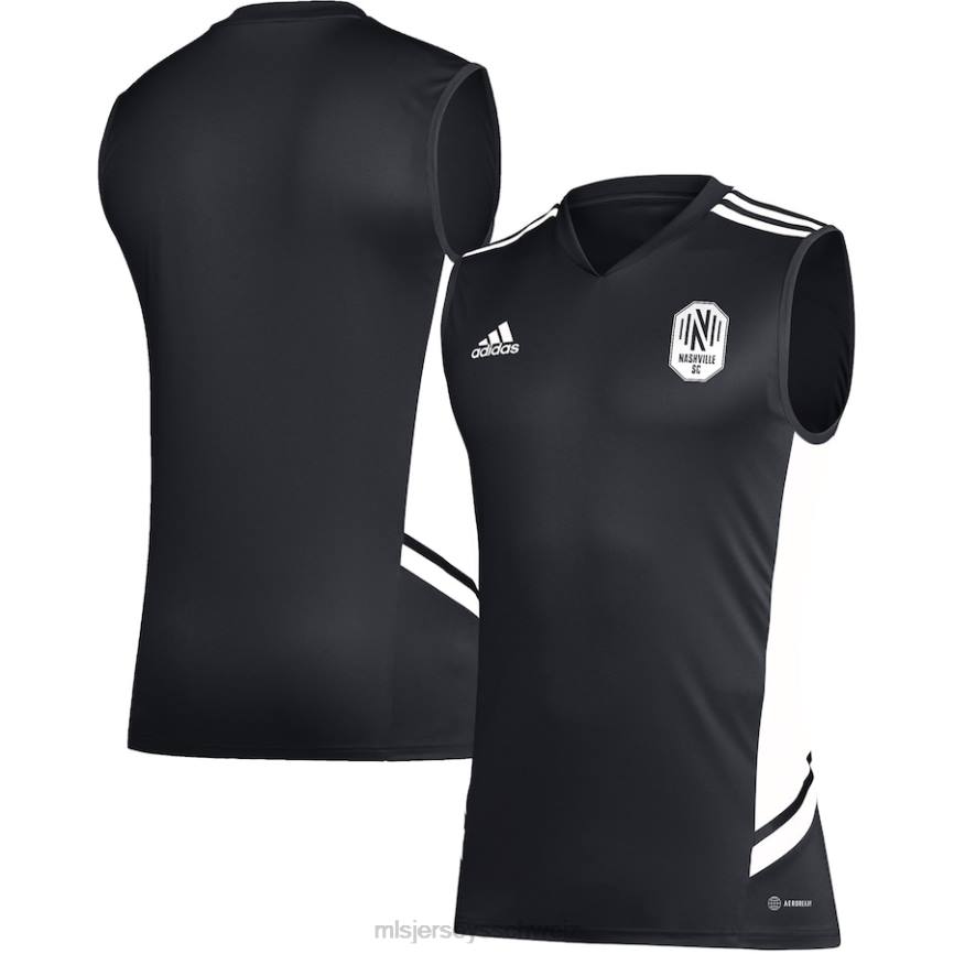 MLS Jerseys Männer nashville sc adidas schwarz/weißes ärmelloses Trainingstrikot HT0J597 Jersey