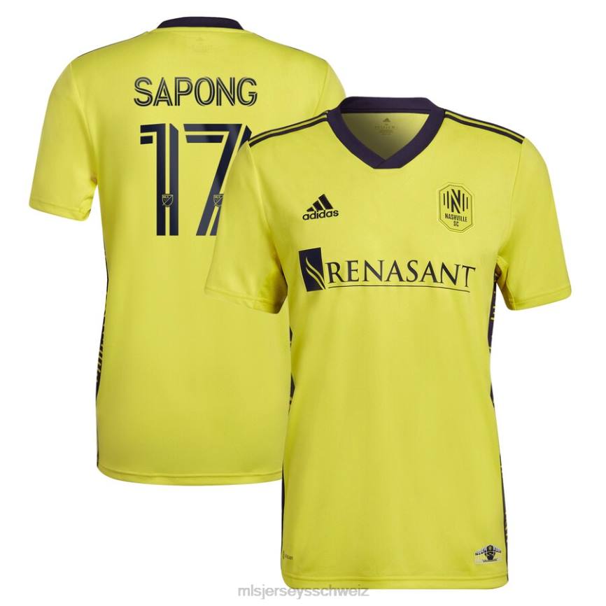 MLS Jerseys Männer nashville sc c.j. Sapong adidas gelbes 2022 The Homecoming Kit Replika-Spielertrikot HT0J1059 Jersey