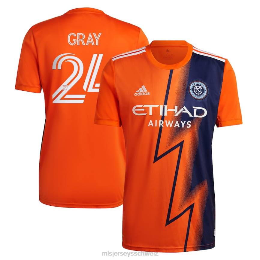 MLS Jerseys Männer New York City FC Tayvon graues adidas orange 2022 The Volt Kit Replika-Spielertrikot HT0J1189 Jersey