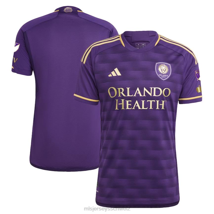 MLS Jerseys Männer Orlando City SC adidas Lila 2023 The Wall Kit authentisches Trikot HT0J39 Jersey