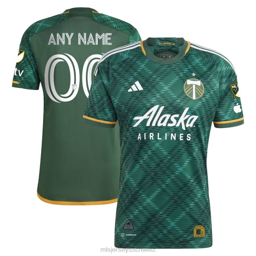 MLS Jerseys Männer Portland Timbers adidas grün 2023 Portland Plaid Kit authentisches individuelles Trikot HT0J111 Jersey