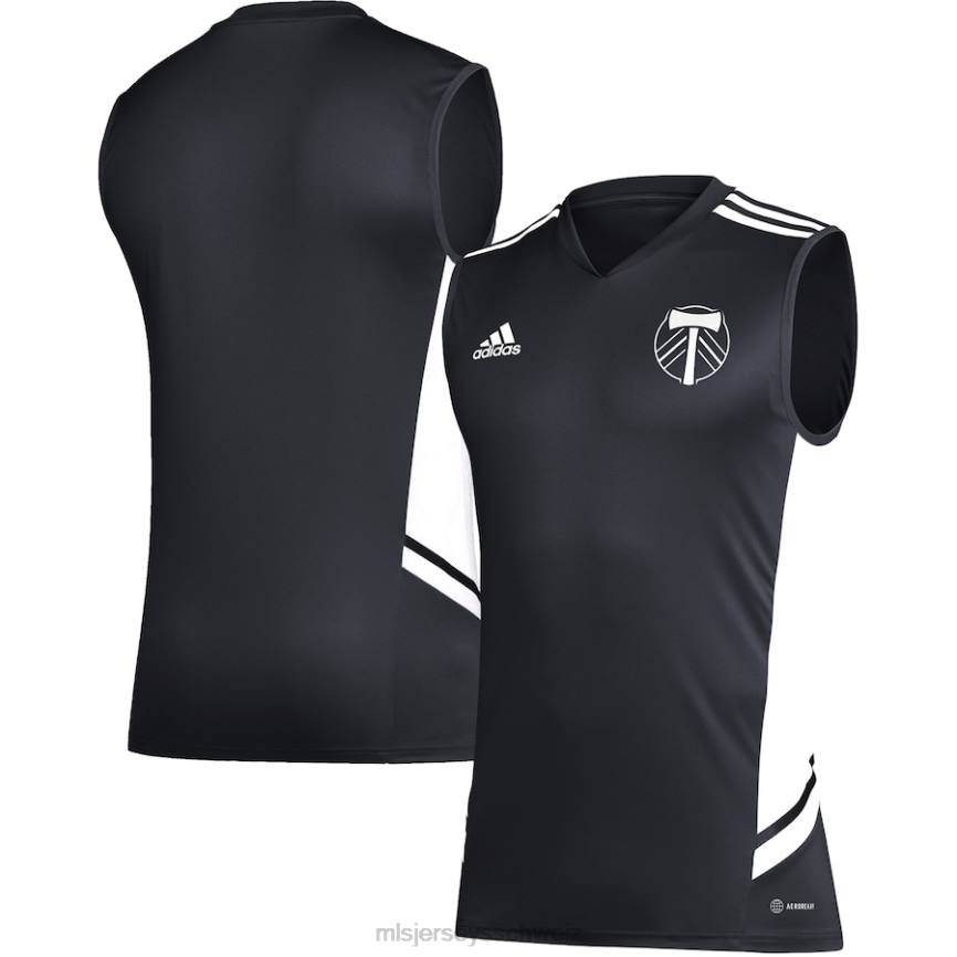 MLS Jerseys Männer Portland Timbers adidas schwarz/weißes ärmelloses Trainingstrikot HT0J536 Jersey