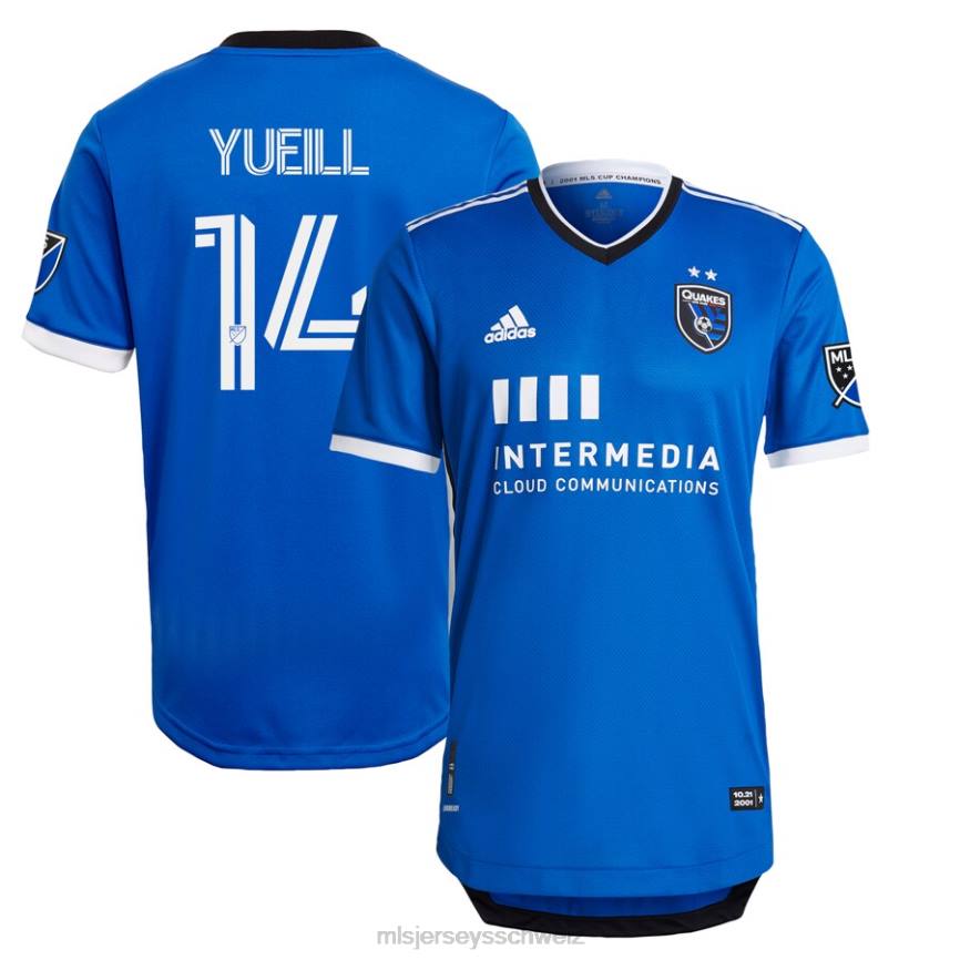 MLS Jerseys Männer San Jose Erdbeben Jackson Yueill adidas Blau 2021 primäres authentisches Spielertrikot HT0J1414 Jersey