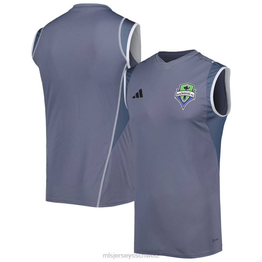 MLS Jerseys Männer Seattle Sounders FC adidas graues ärmelloses On-Field-Trainingstrikot 2023 HT0J384 Jersey