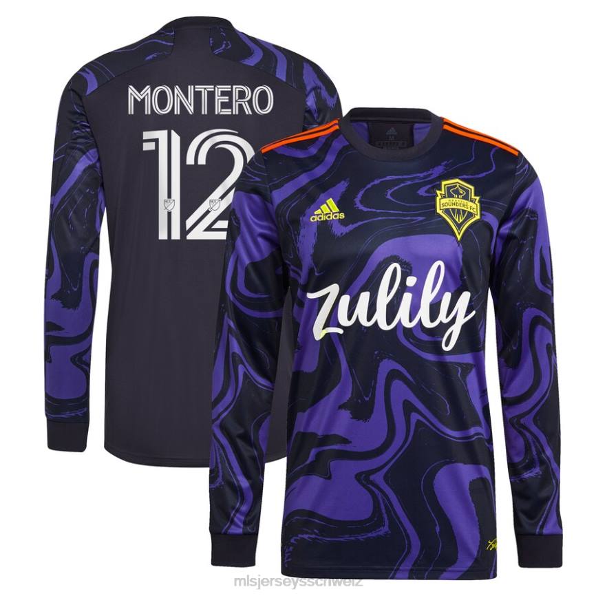 MLS Jerseys Männer Seattle Sounders FC Fredy Montero Adidas Lila 2021 Das Jimi Hendrix Kit Langarm-Replika-Spielertrikot HT0J932 Jersey