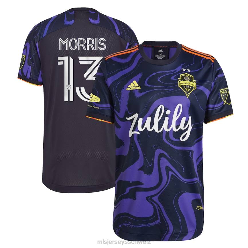 MLS Jerseys Männer Seattle Sounders FC Jordan Morris adidas lila 2021 das Jimi Hendrix Kit authentisches Spielertrikot HT0J702 Jersey