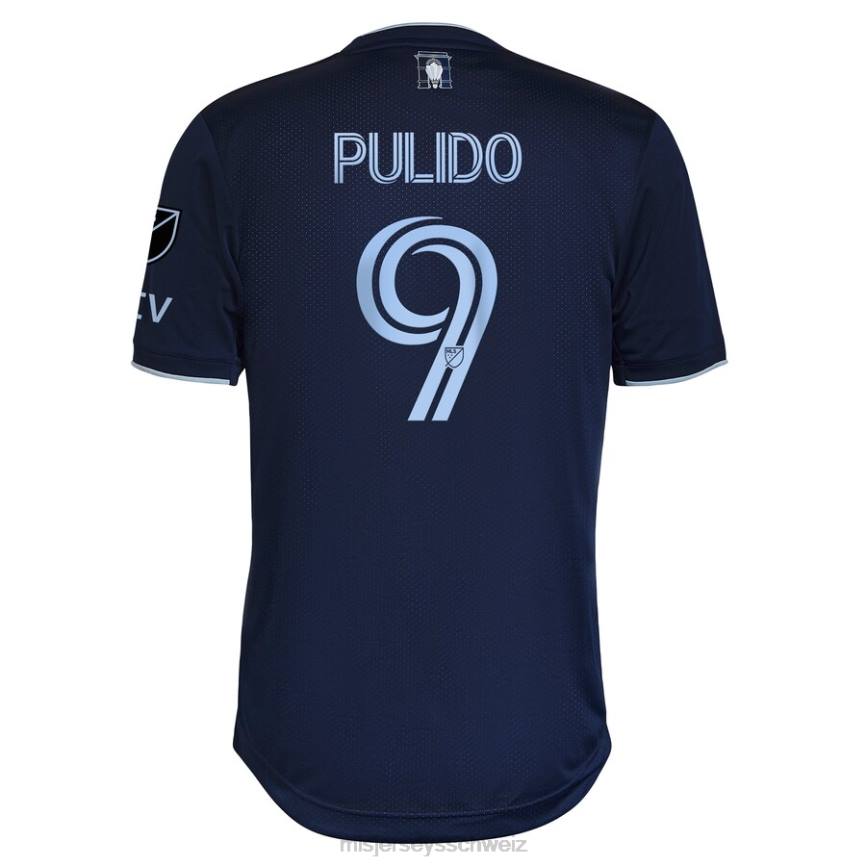 MLS Jerseys Männer Sporting Kansas City Alan Pulido adidas Blau 2023 State Line 3.0 authentisches Spielertrikot HT0J492 Jersey