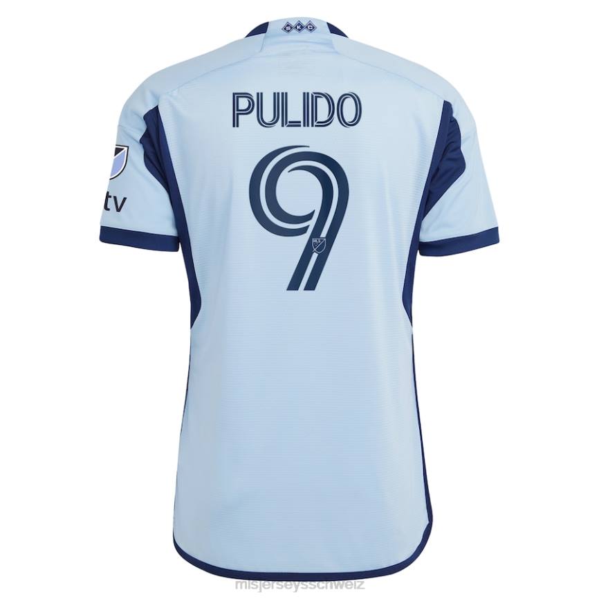 MLS Jerseys Männer Sporting Kansas City Alan Pulido adidas hellblau 2023 Hoops 4.0 authentisches Spielertrikot HT0J903 Jersey