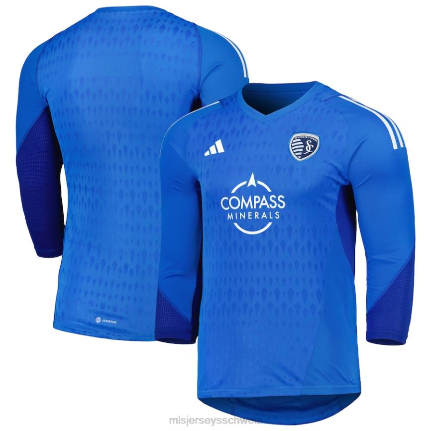 MLS Jerseys Männer Sportliches Kansas City adidas blaues 2023 Torwart-Langarm-Replika-Trikot HT0J494 Jersey
