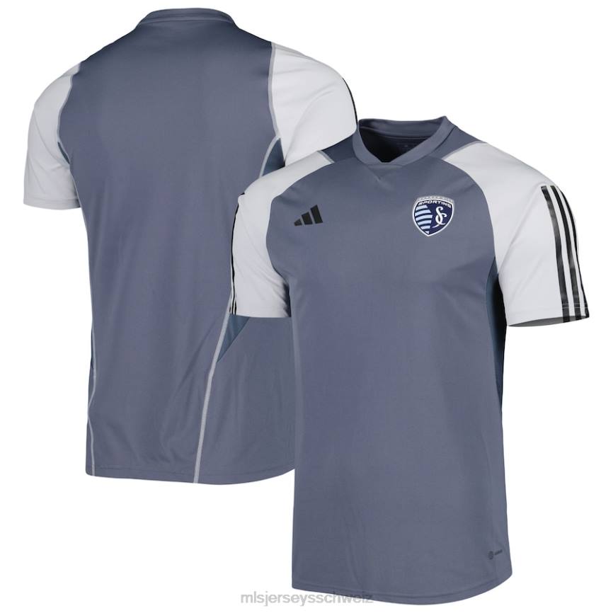 MLS Jerseys Männer Sportliches Kansas City adidas graues 2023 On-Field-Trainingstrikot HT0J252 Jersey