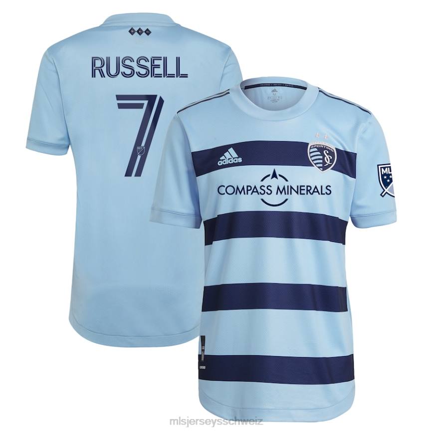 MLS Jerseys Männer Sporting Kansas City Johnny Russell adidas hellblau 2021 Primärmannschaft authentisches Spielertrikot HT0J670 Jersey