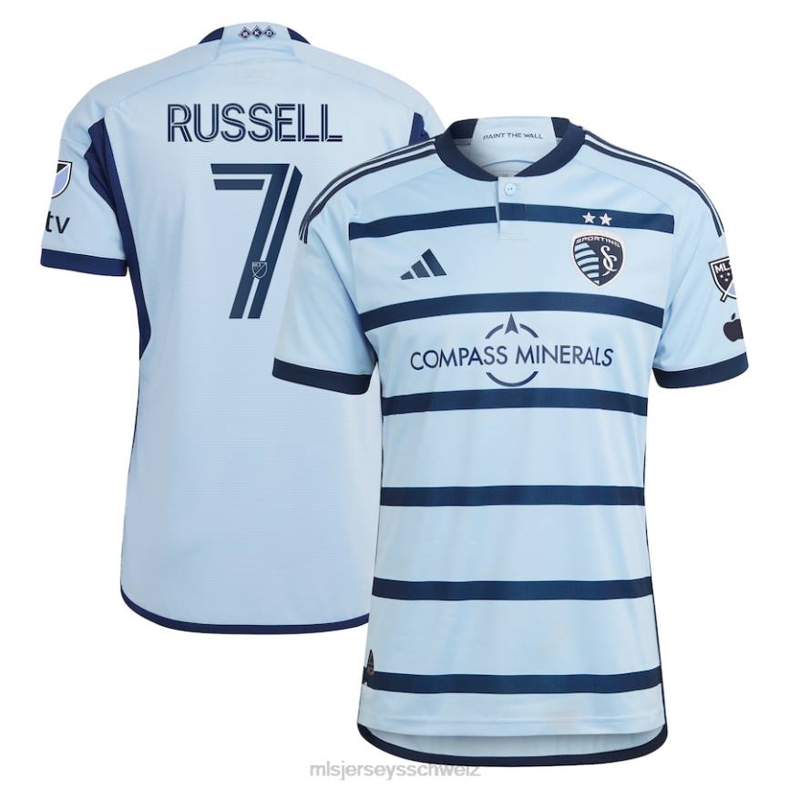 MLS Jerseys Männer Sporting Kansas City Johnny Russell adidas hellblau 2023 Hoops 4.0 authentisches Spielertrikot HT0J687 Jersey