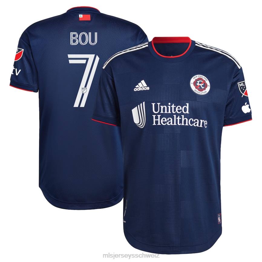 MLS Jerseys Männer New England Revolution Gustavo Bou adidas Navy 2023 The Liberty Kit authentisches Spielertrikot HT0J683 Jersey