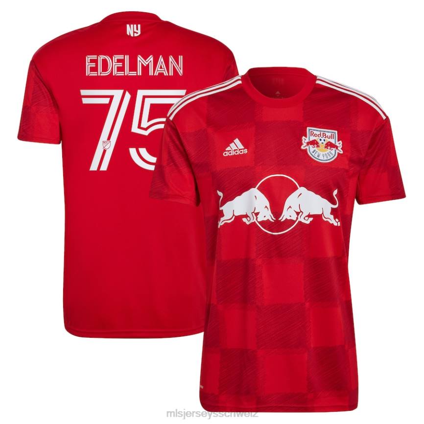 MLS Jerseys Männer New York Red Bulls Daniel Edelman adidas rotes 2023 1ritmo Replika-Spielertrikot HT0J1105 Jersey