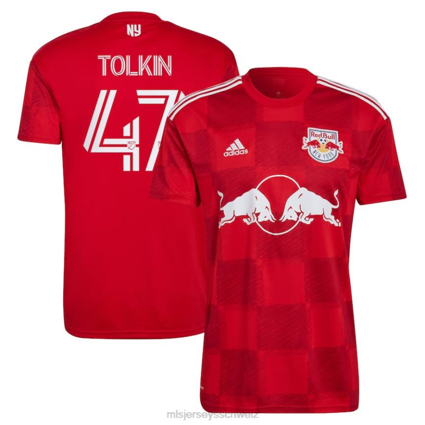 MLS Jerseys Männer New York Red Bulls John Tolkin adidas rotes 2022 1ritmo Replika-Spielertrikot HT0J1450 Jersey