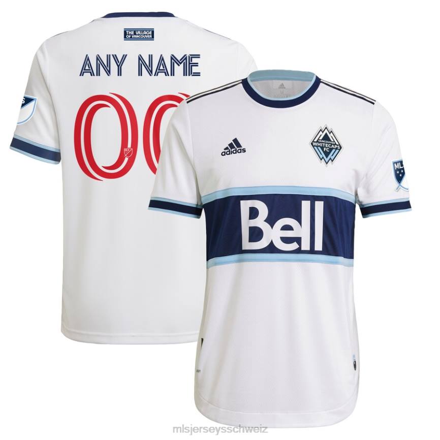 MLS Jerseys Männer Vancouver Whitecaps FC Adidas Weiß 2021 primäres authentisches individuelles Trikot HT0J710 Jersey
